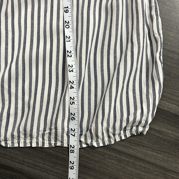 Mia Moda Womens Blue and White Striped Baby Doll Mini Summer Dress Elastic Neck - Picture 9 of 9